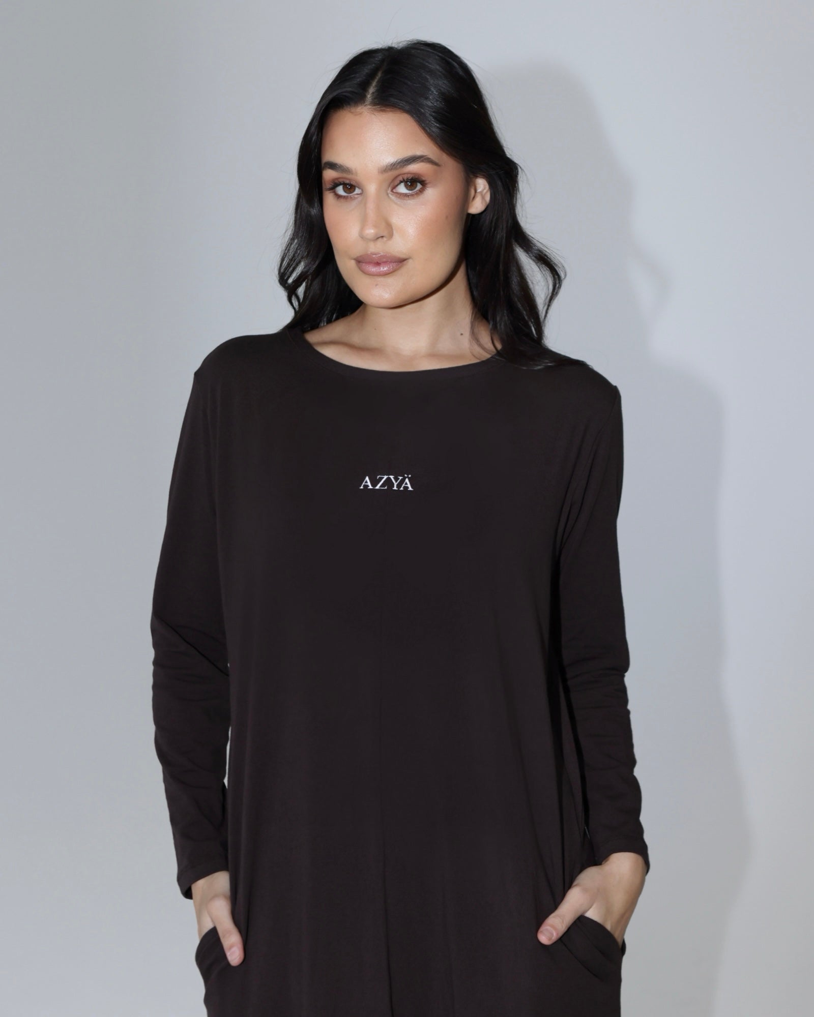 The 206 Organic Long-Sleeve Shirt // Chocolate