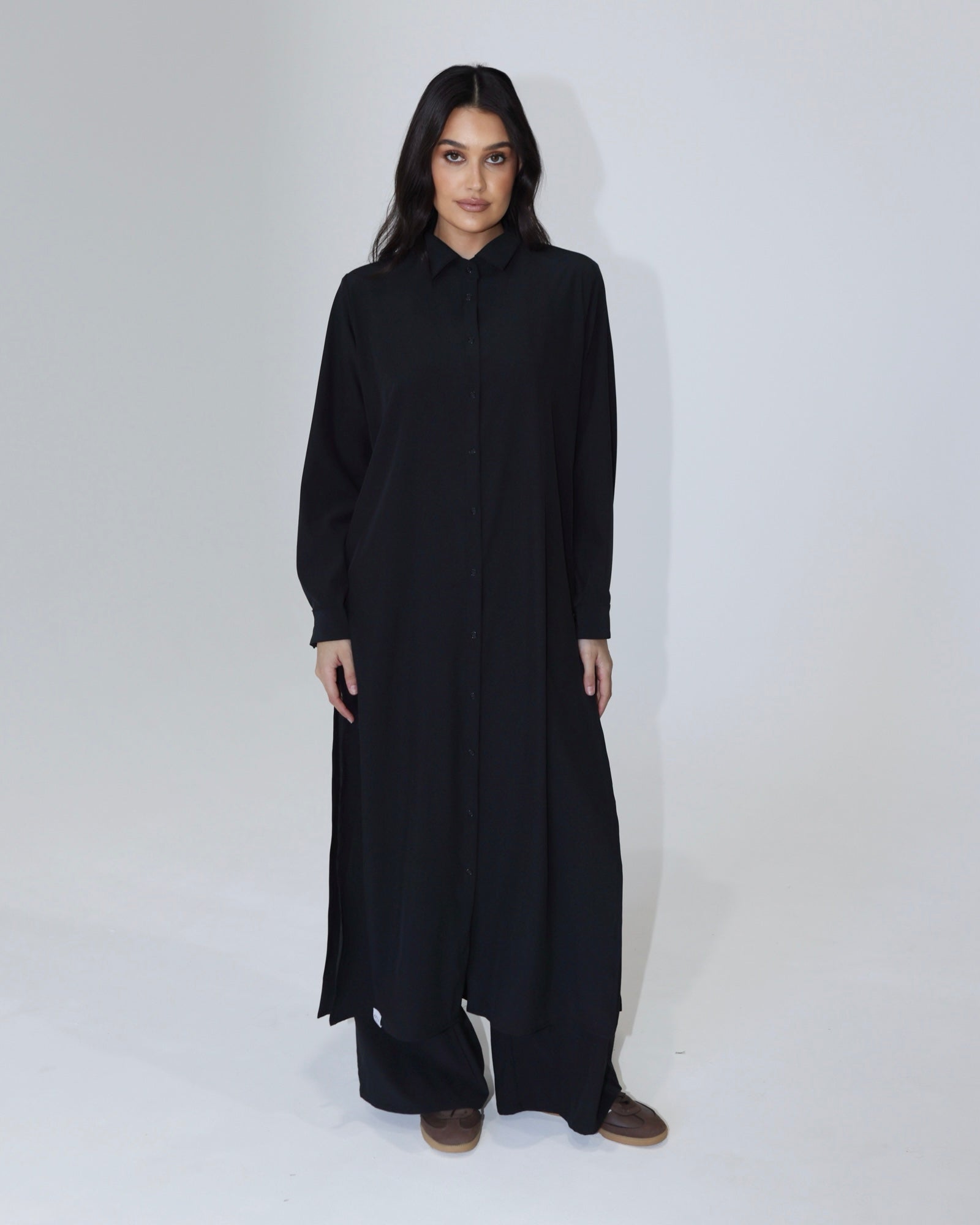 The 208 Snap Maxi Shirt // Black
