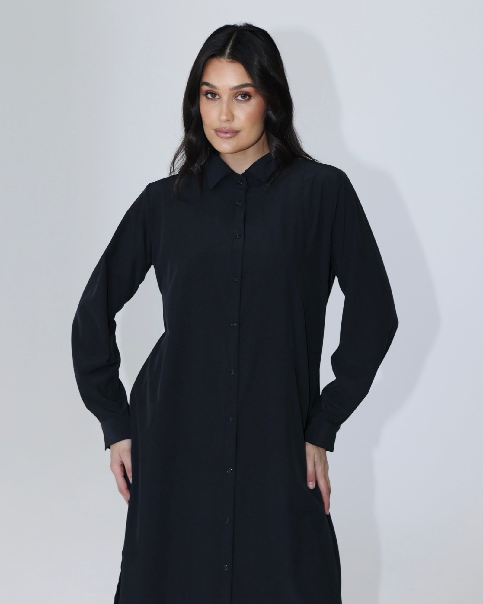 The 208 Snap Maxi Shirt // Black