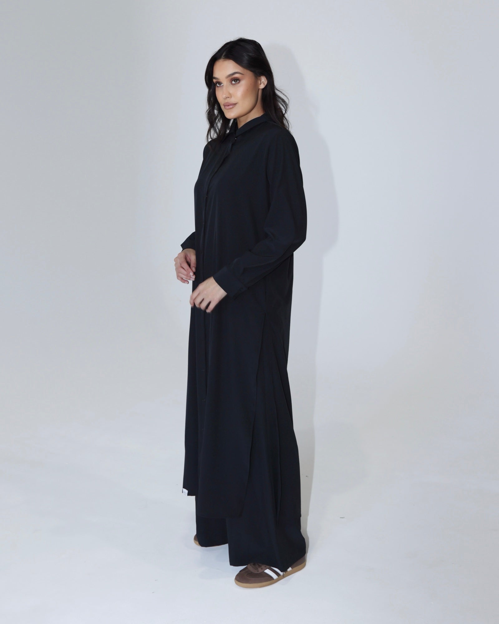 The 208 Snap Maxi Shirt // Black
