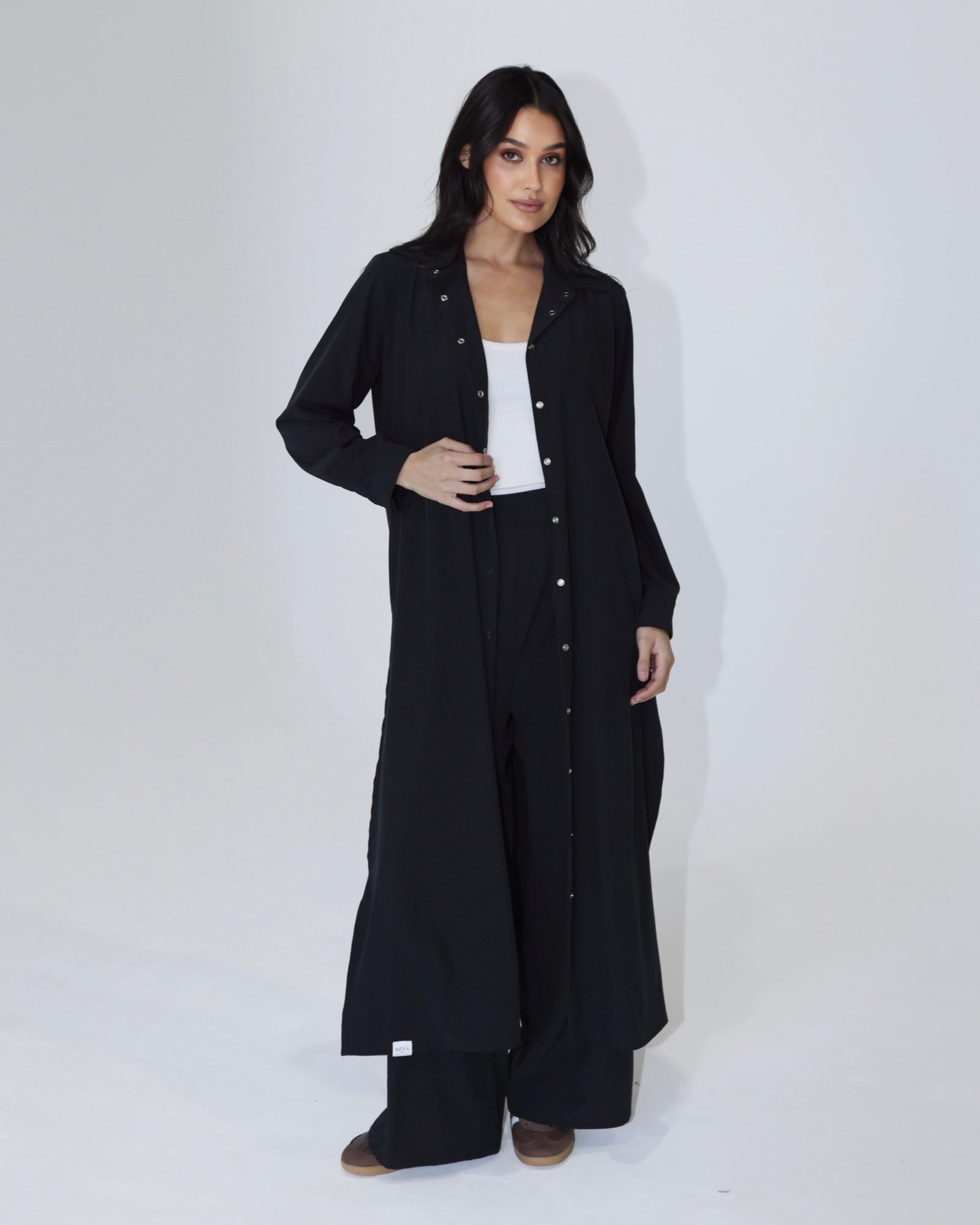 The 208 Snap Maxi Shirt // Black