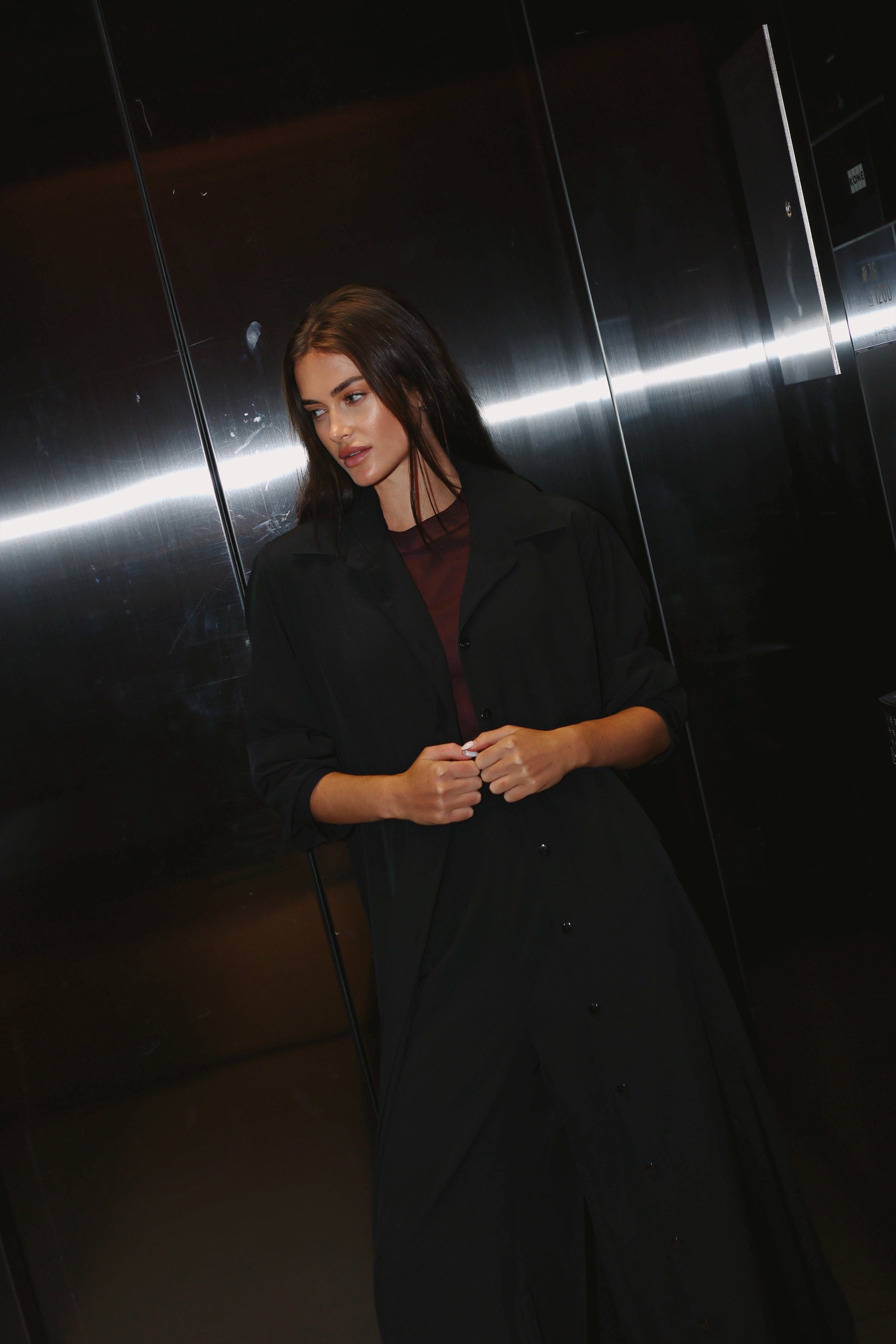 The 208 Snap Maxi Shirt // Black
