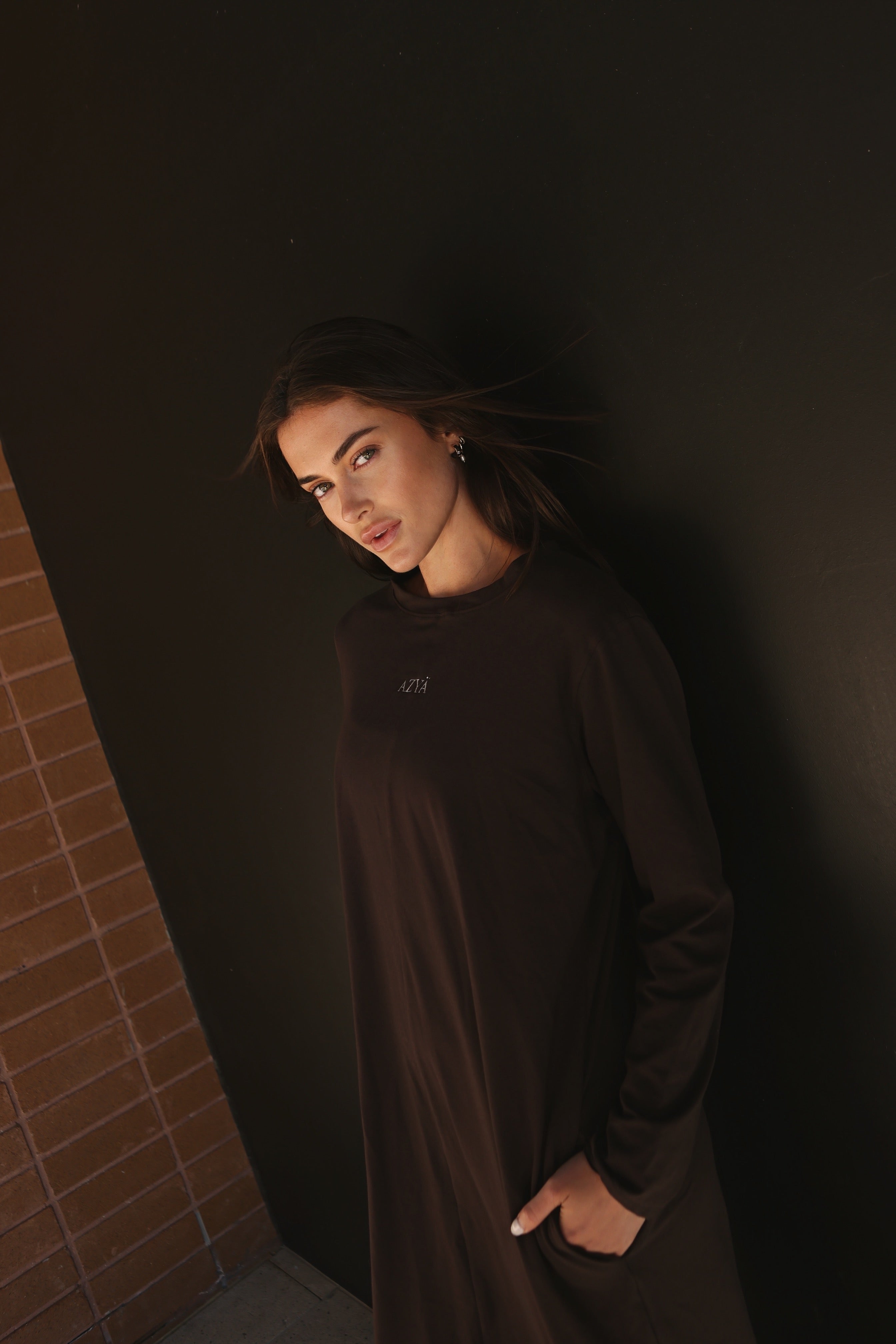 The 206 Organic Long-Sleeve Shirt // Chocolate